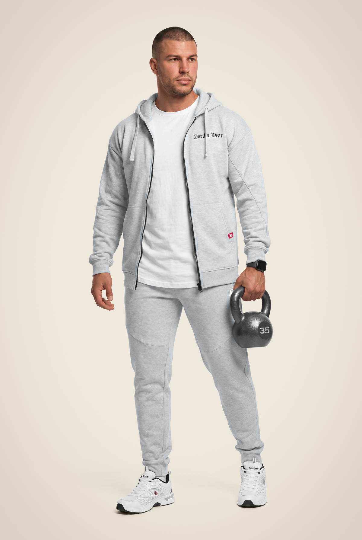Gorilla Wear Utah Zipped Hoodie Hoodie & Sweatshirt Light Gray Melange