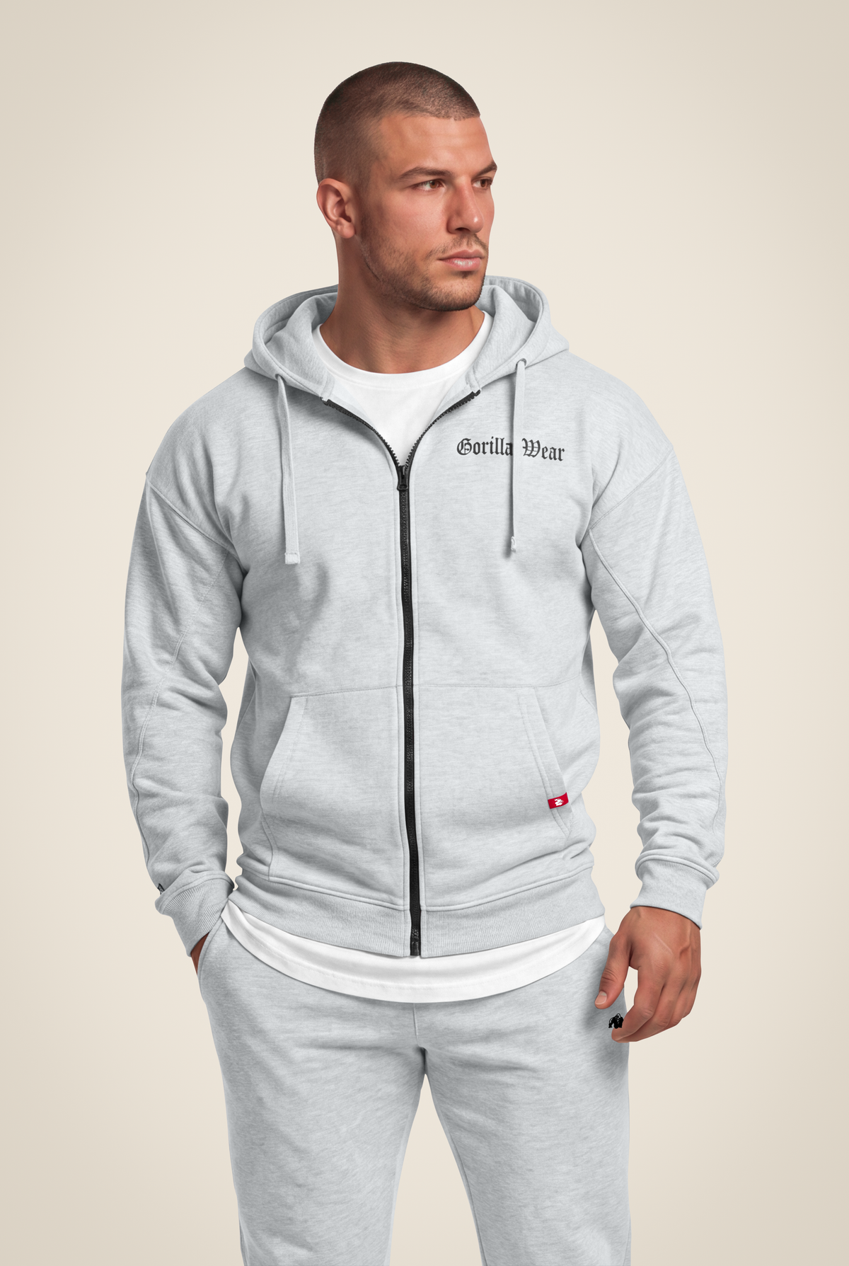 Gorilla Wear Utah Zipped Hoodie Hoodie & Sweatshirt Light Gray Melange