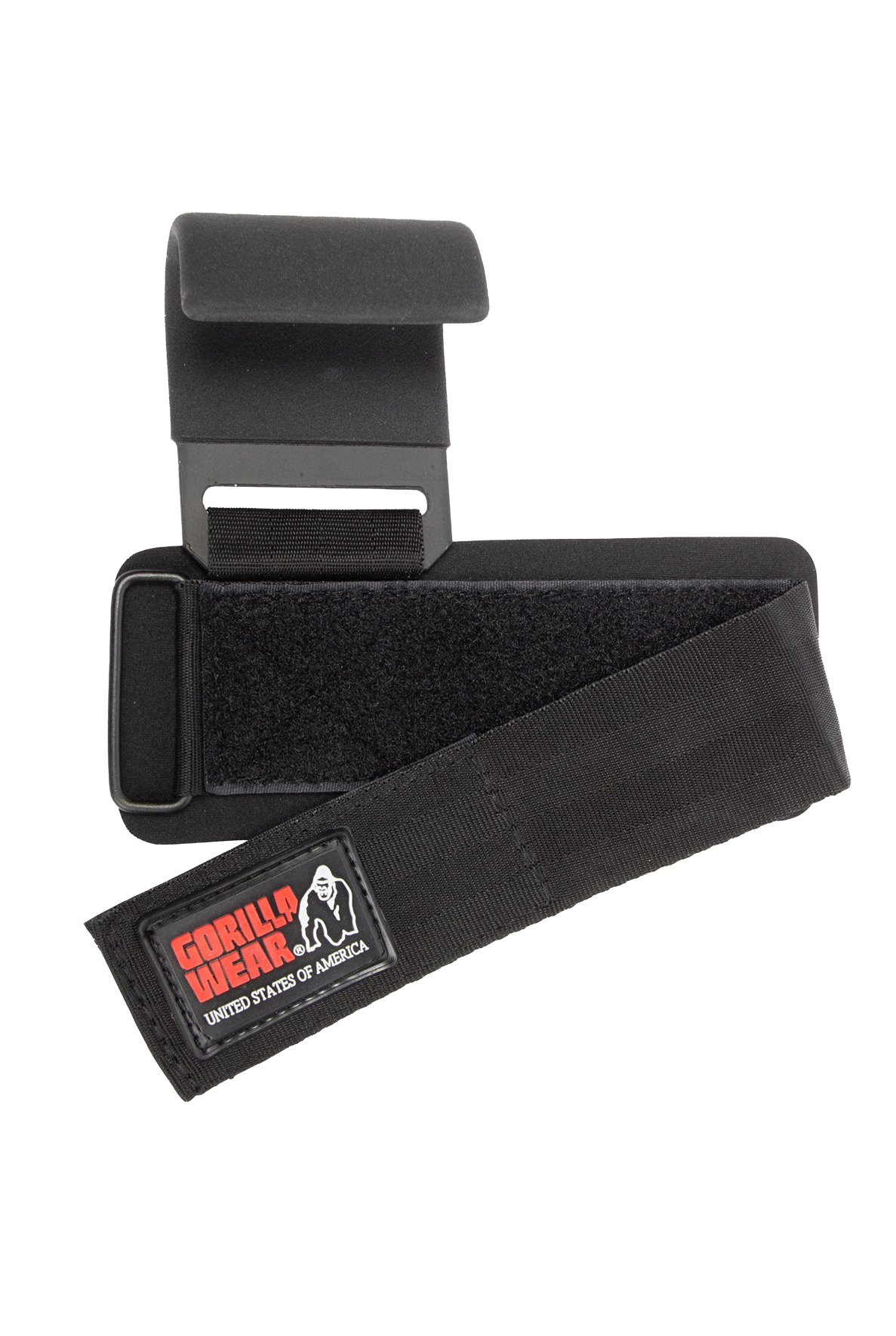 Gorilla Wear Weight Lifting Hooks - Black - Front View